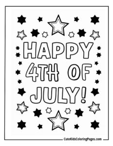 4 July coloring page free pdf download