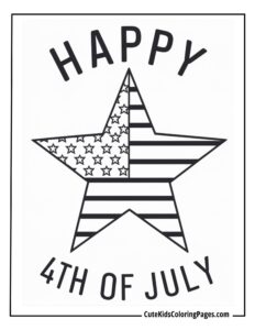 4 July coloring page free pdf download