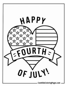 4 July coloring page free pdf download
