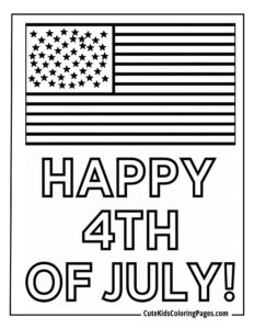 4 July coloring page free pdf download