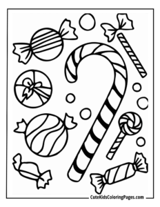 Candy coloring page free pdf download