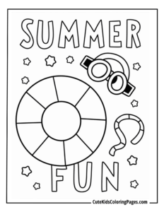 summer coloring page free pdf download