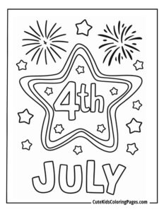 4 July coloring page free pdf download
