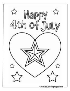 4 July coloring page free pdf download
