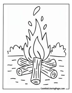 Camping coloring page free pdf download