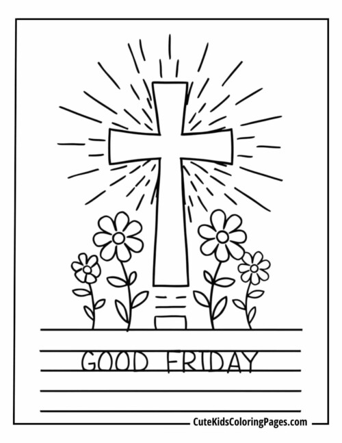 A Cross with Radiating Beams and ‘Good Friday’ Inscription