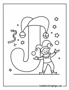 Letter J Coloring Page PDF Download