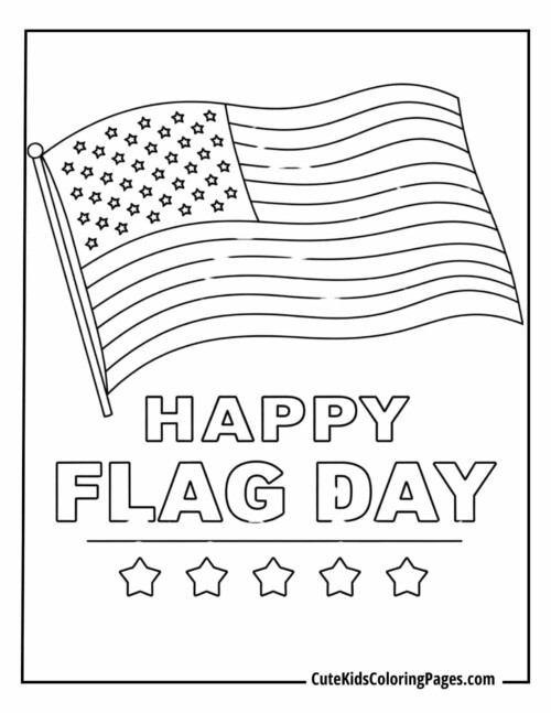 ‘Happy Flag Day’ with a Waving Flag