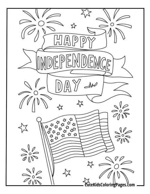 ‘Happy Independence Day’ Ribbon Banner