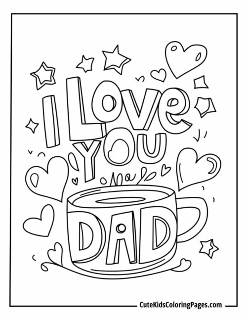 ‘I Love You Dad’ Doodle Design