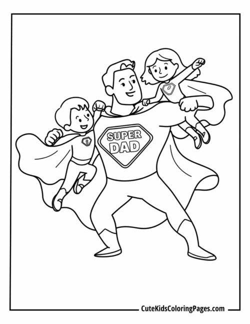 ‘Super Dad’ with His Kids